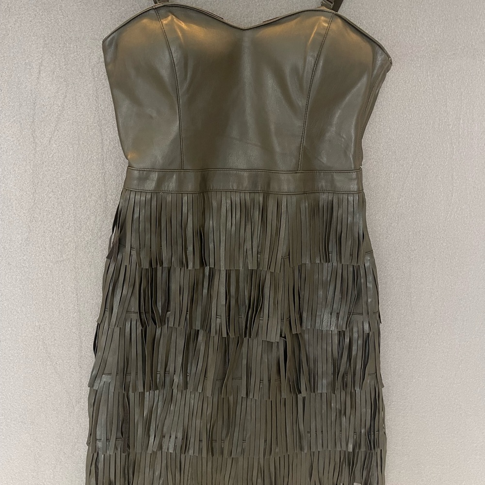 Guess black Strapless Fringe Dress
